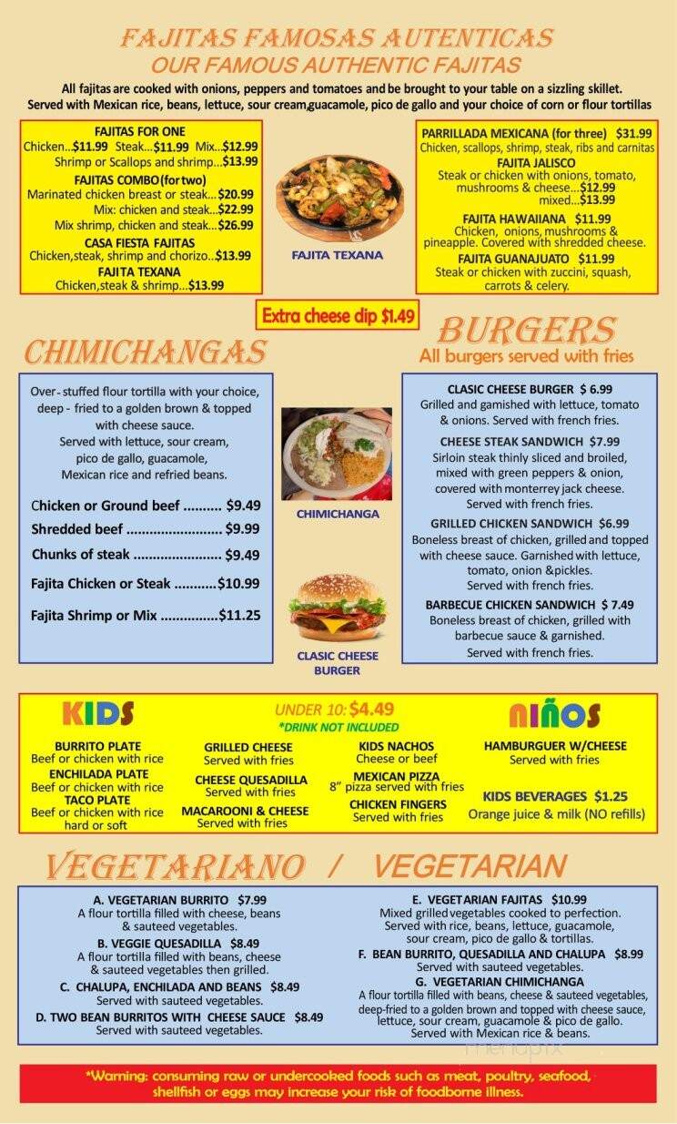 Casa Fiesta - Lenoir City, TN menu_pic