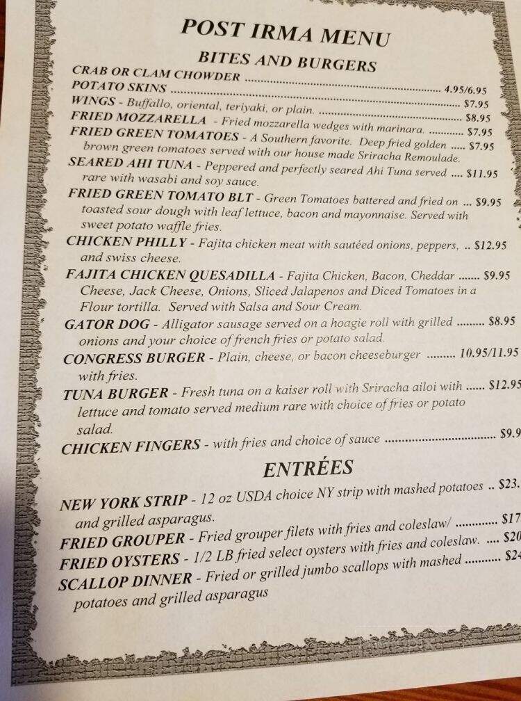 Cotton Exchange - Savannah, GA menu_pic