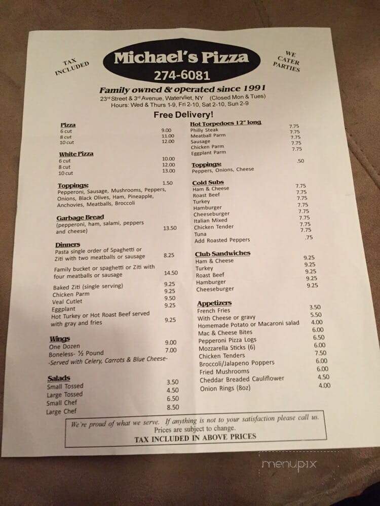 Michael's - Watervliet, NY menu_pic