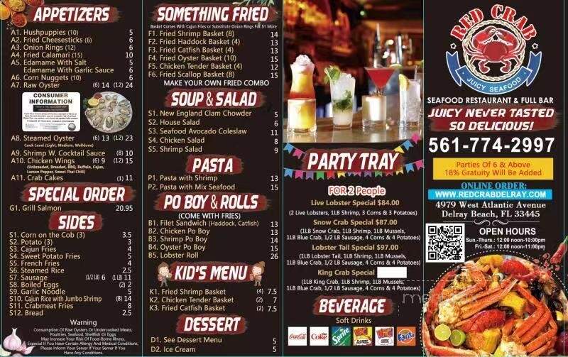 Red Crab Juicy Seafood - Delray Beach, FL menu_pic