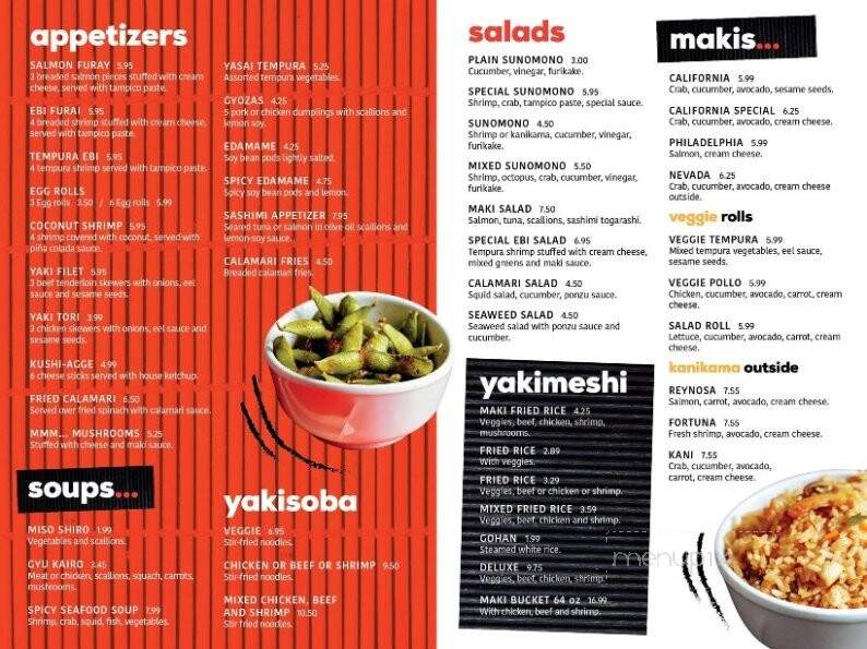 Maki Sushi Bar - Edinburg, TX menu_pic