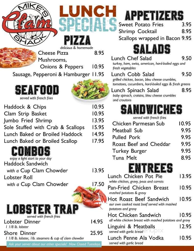 Mike's Clam Shack - Wells, ME menu_pic