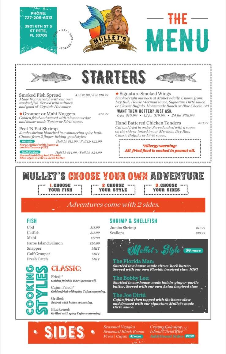 Mullet's Fish Camp & Market - St. Petersburg, FL menu_pic