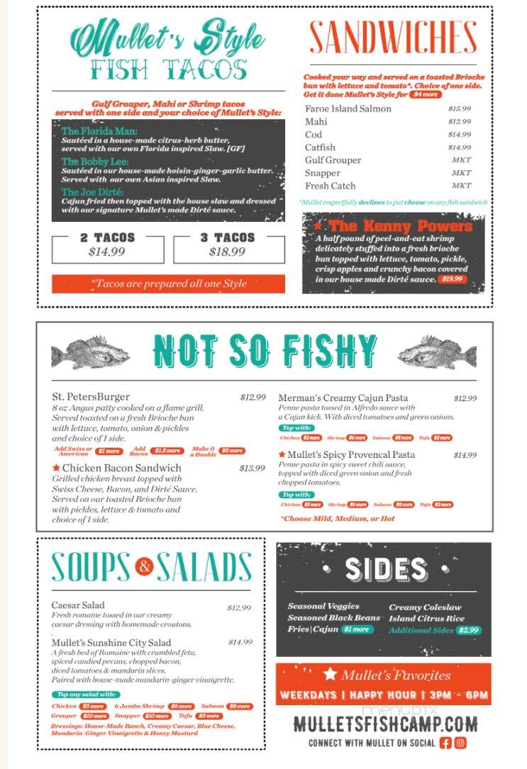 Mullet's Fish Camp & Market - St. Petersburg, FL menu_pic