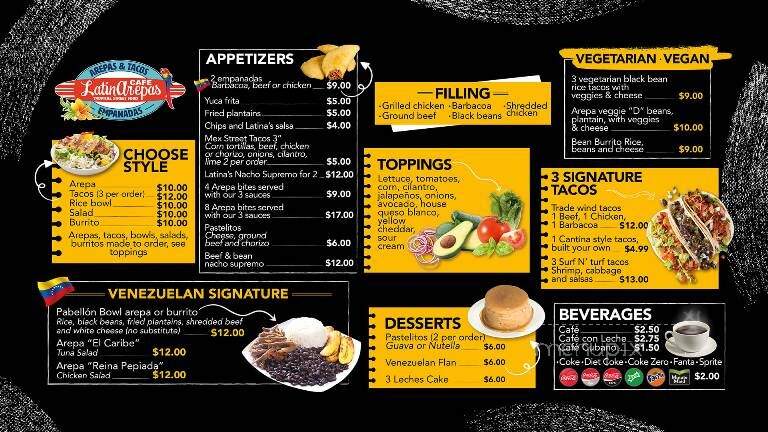 Latin Arepas Tropical Street Food - Springboro, OH menu_pic