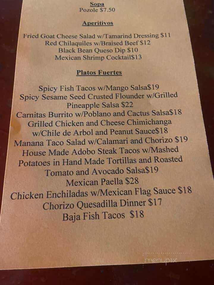 Manana Cafe - Groton, CT menu_pic