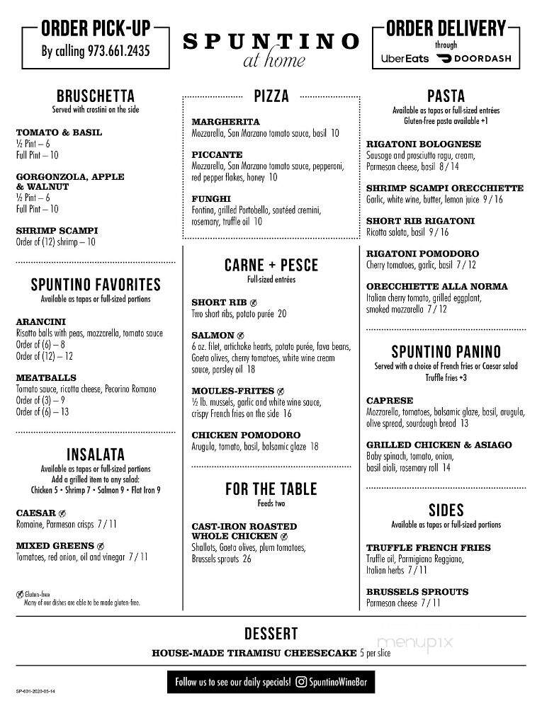 Spuntino Wine Bar Italian Tapas - Clifton, NJ menu_pic