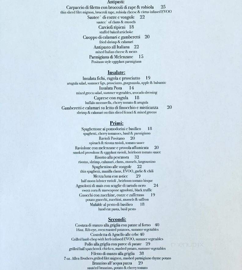 Posa - Ridgefield, CT menu_pic