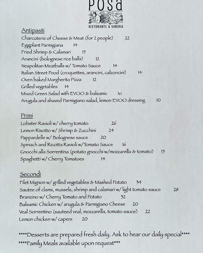 Posa - Ridgefield, CT menu_pic