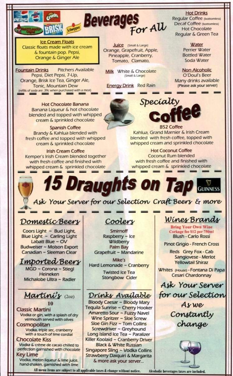 Mr. Biggs Eatery & Sportsbar - Belle River, ON menu_pic