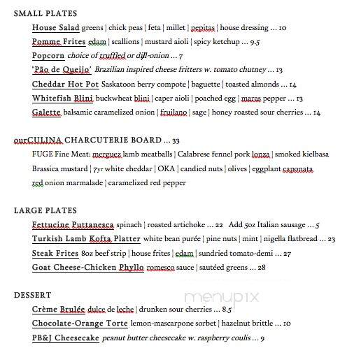 Culina at the Muttart - Edmonton, AB menu_pic