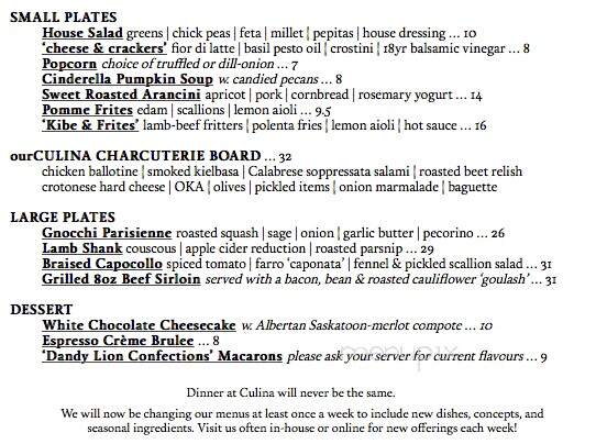 Culina at the Muttart - Edmonton, AB menu_pic