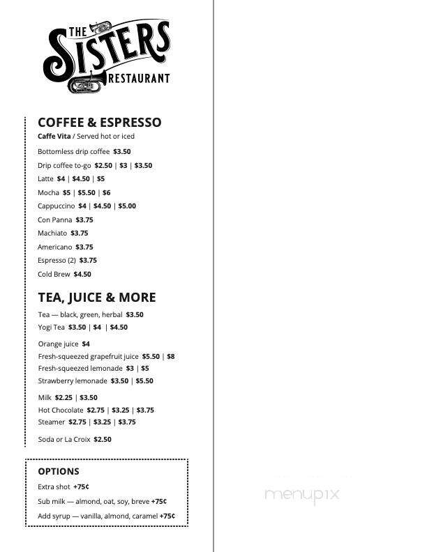 Sisters - Everett, WA menu_pic