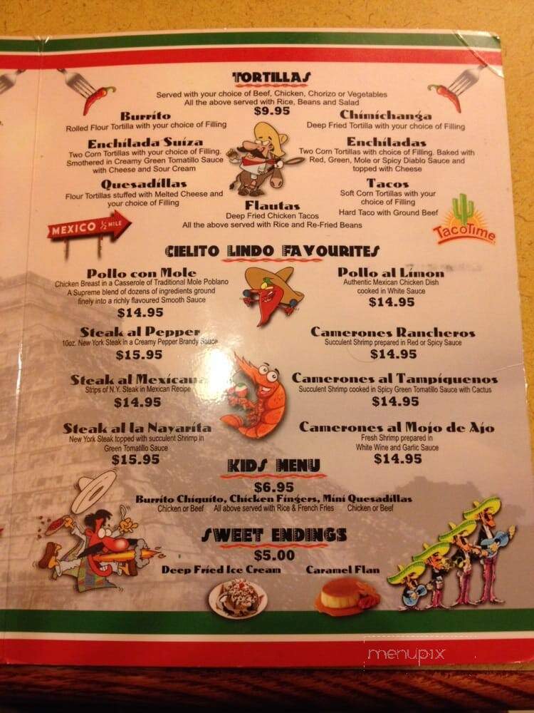 Cielito Lindo - Pickering, ON menu_pic