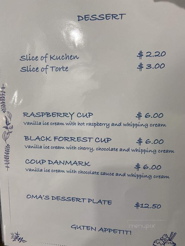 Oma's Restaurant & Bakery - Wadena, MN menu_pic