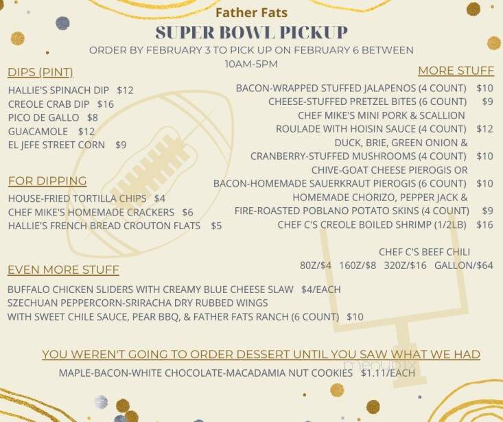 Father Fats Public House - Stevens Point, WI menu_pic