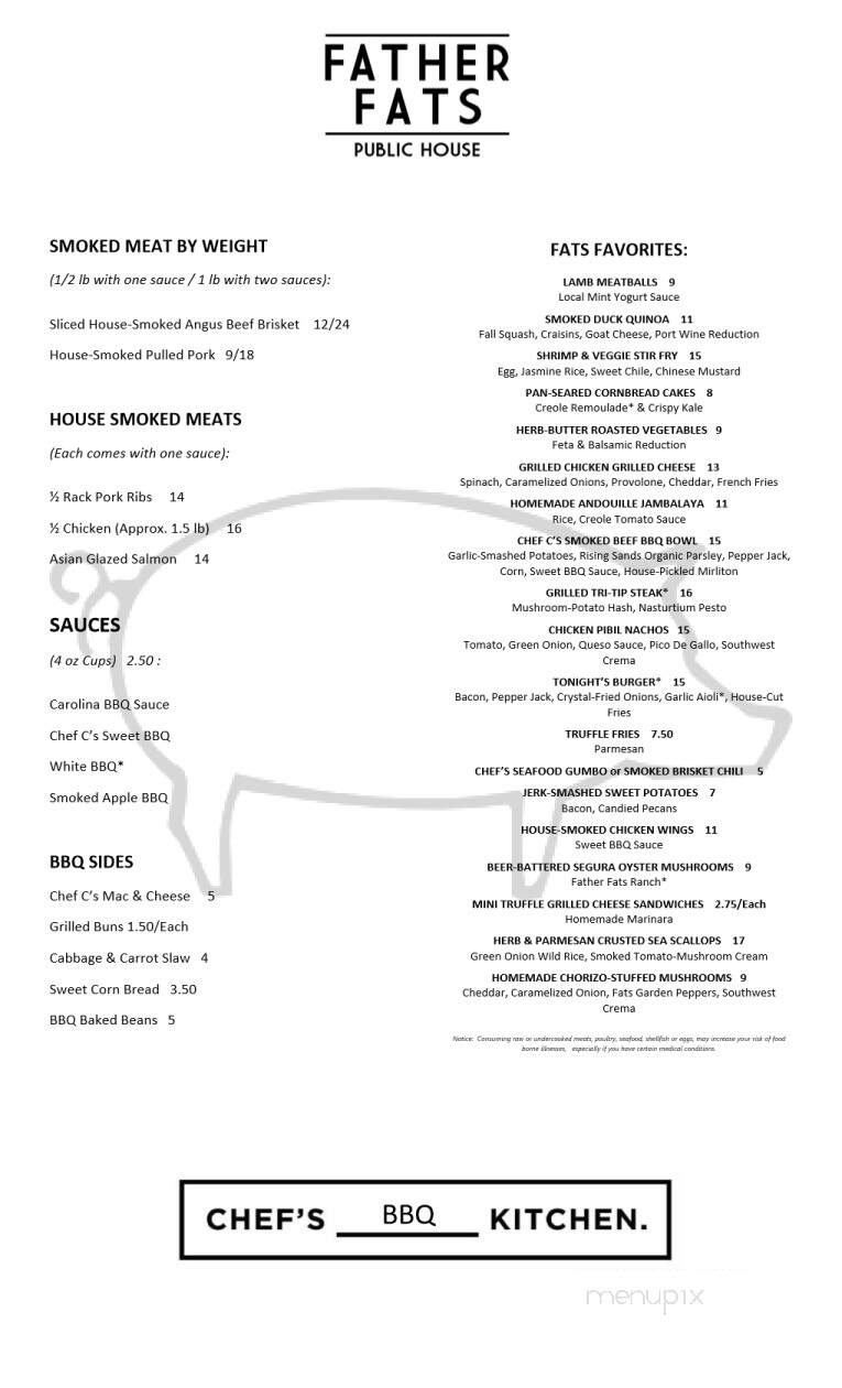 Father Fats Public House - Stevens Point, WI menu_pic