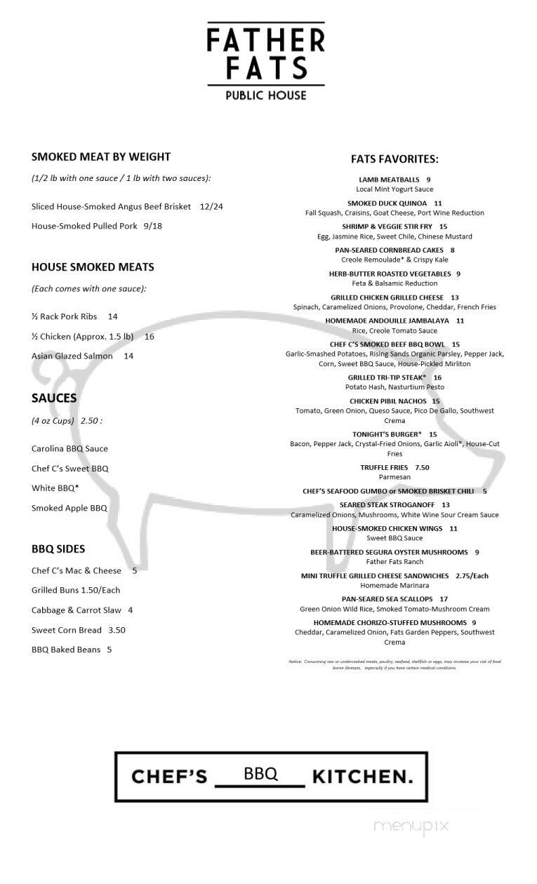 Father Fats Public House - Stevens Point, WI menu_pic