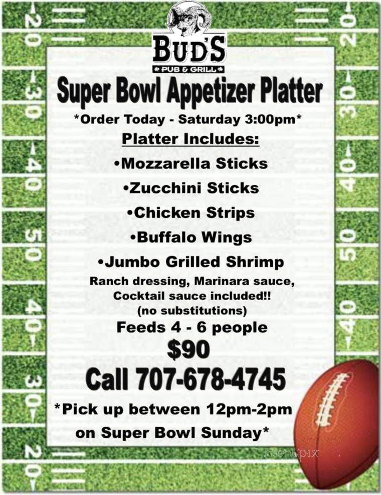 Bud's Pub & Grill - Dixon, CA menu_pic