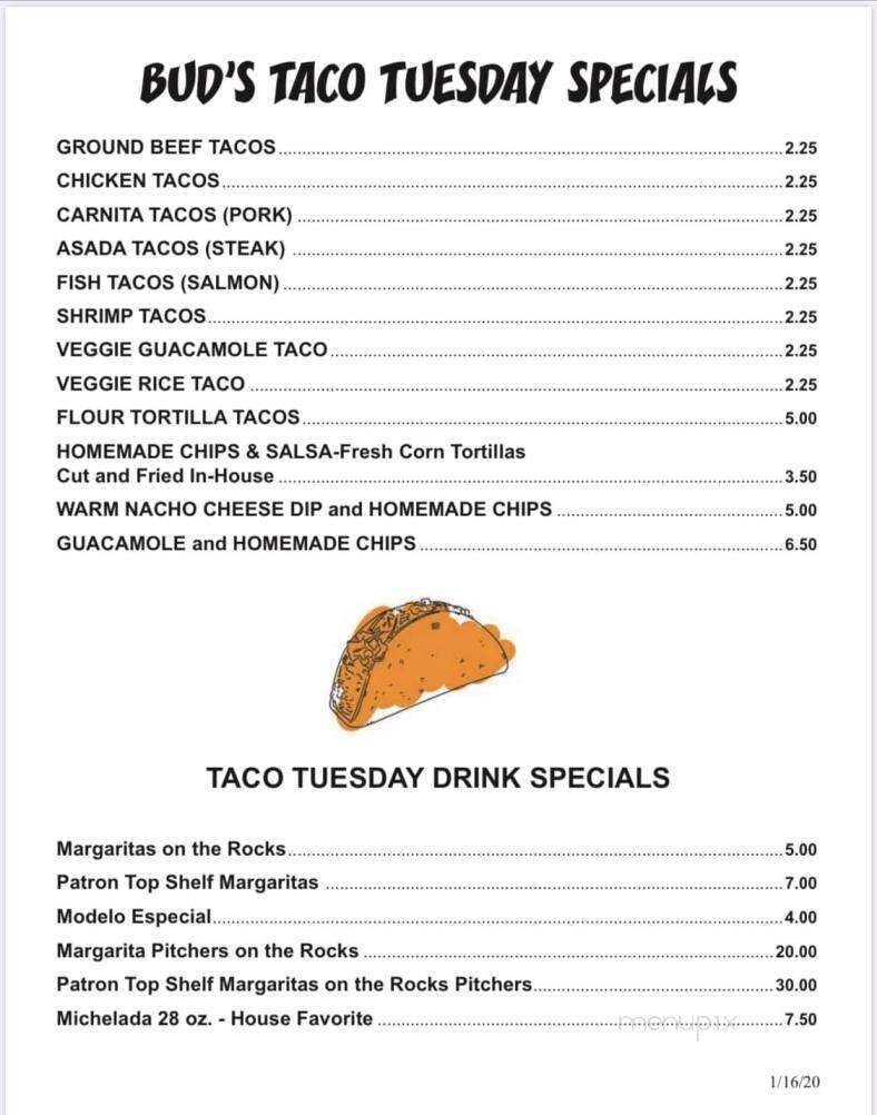 Bud's Pub & Grill - Dixon, CA menu_pic