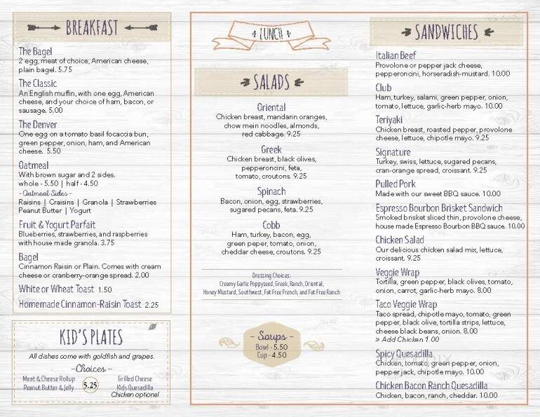 Caleri's Cafe Bakery - Roanoke, IL menu_pic