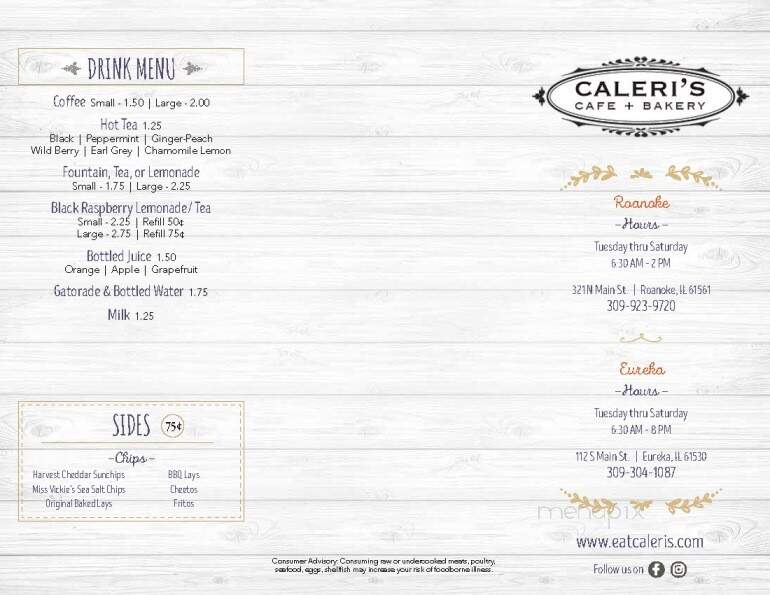 Caleri's Cafe Bakery - Roanoke, IL