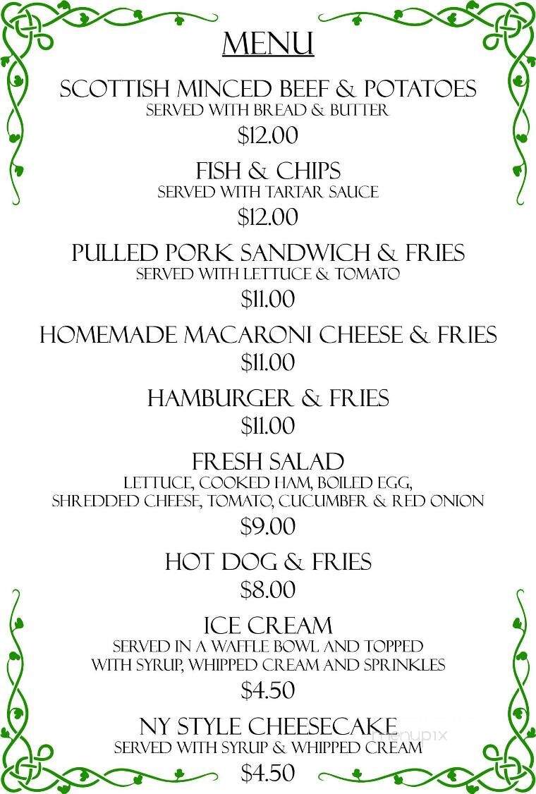 The Lucky Leprechaun Irish Pub - Orlando, FL menu_pic