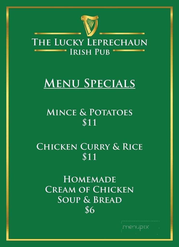 The Lucky Leprechaun Irish Pub - Orlando, FL menu_pic
