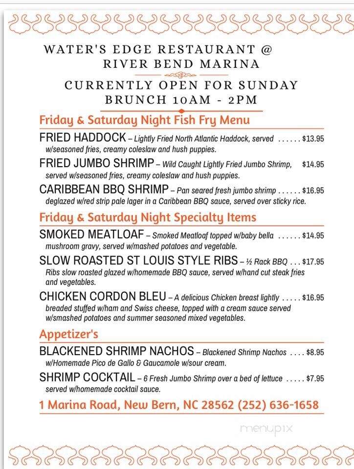 Riverbend Marina & Cafe - New Bern, NC menu_pic