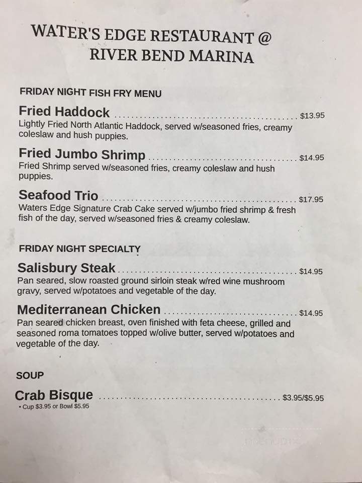 Riverbend Marina & Cafe - New Bern, NC menu_pic