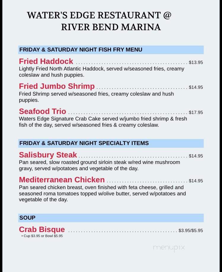 Riverbend Marina & Cafe - New Bern, NC menu_pic