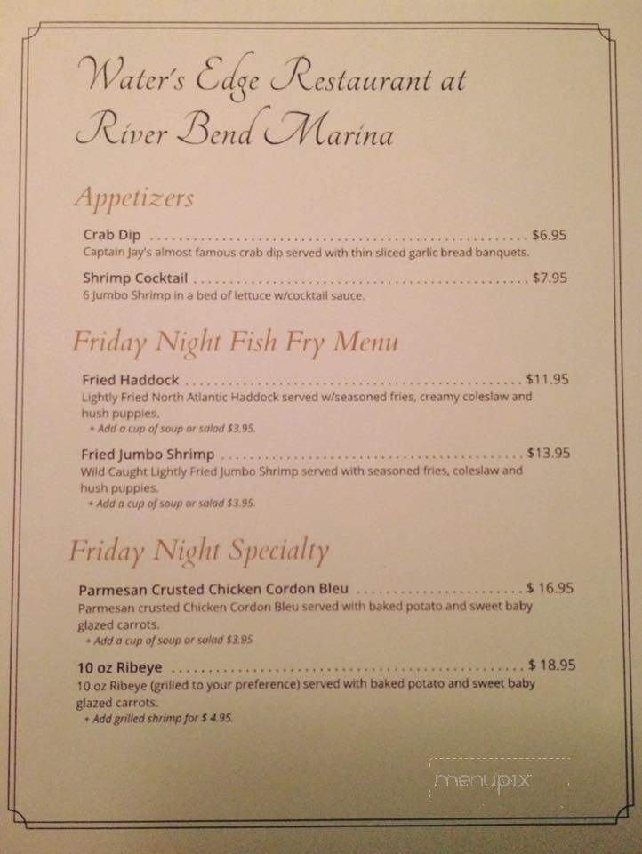 Riverbend Marina & Cafe - New Bern, NC menu_pic
