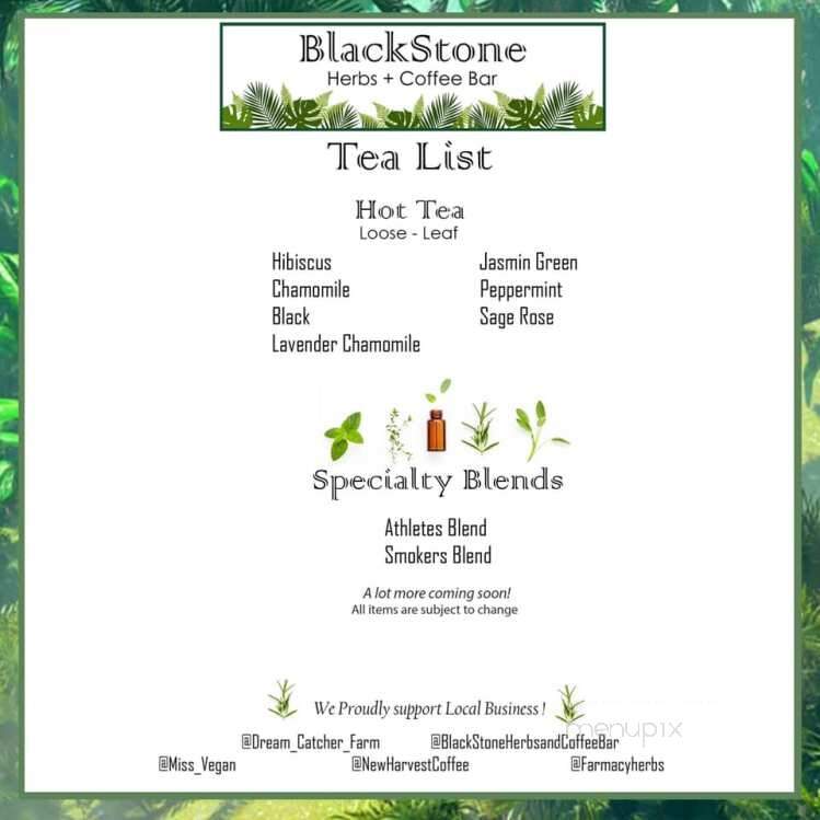 BlackStone Herbs and Coffee Bar - Coventry, RI menu_pic