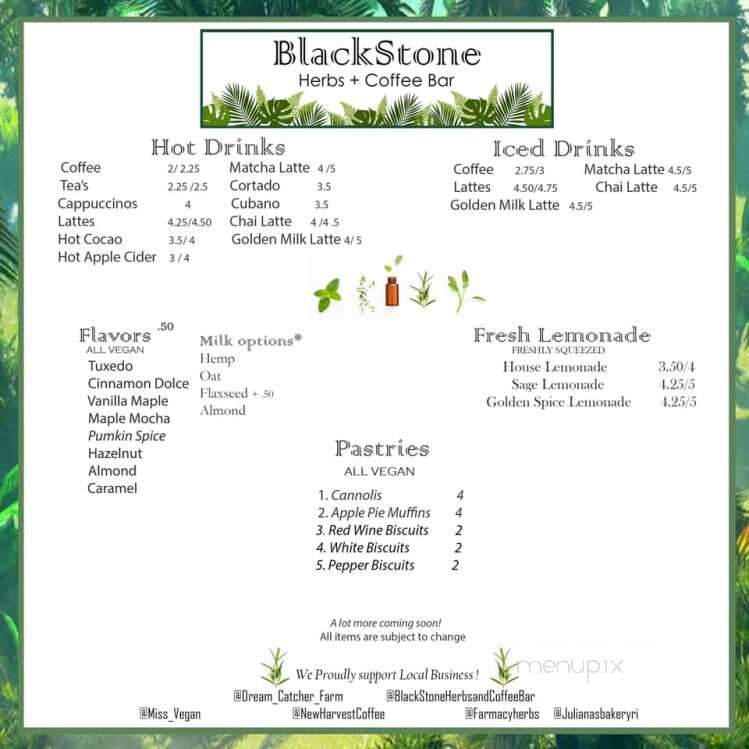 BlackStone Herbs and Coffee Bar - Coventry, RI menu_pic
