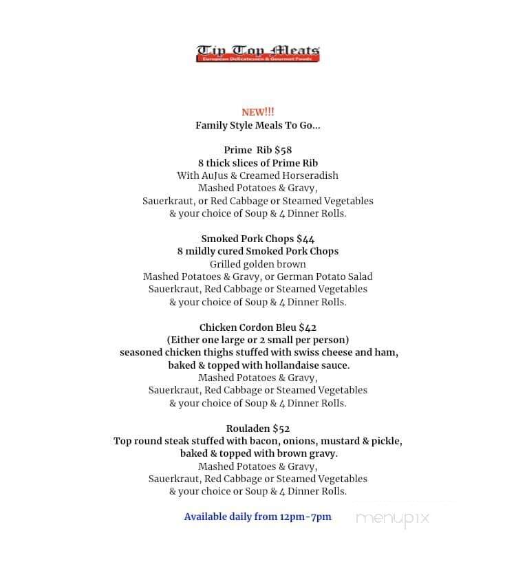 Tip Top Meats - Carlsbad, CA menu_pic