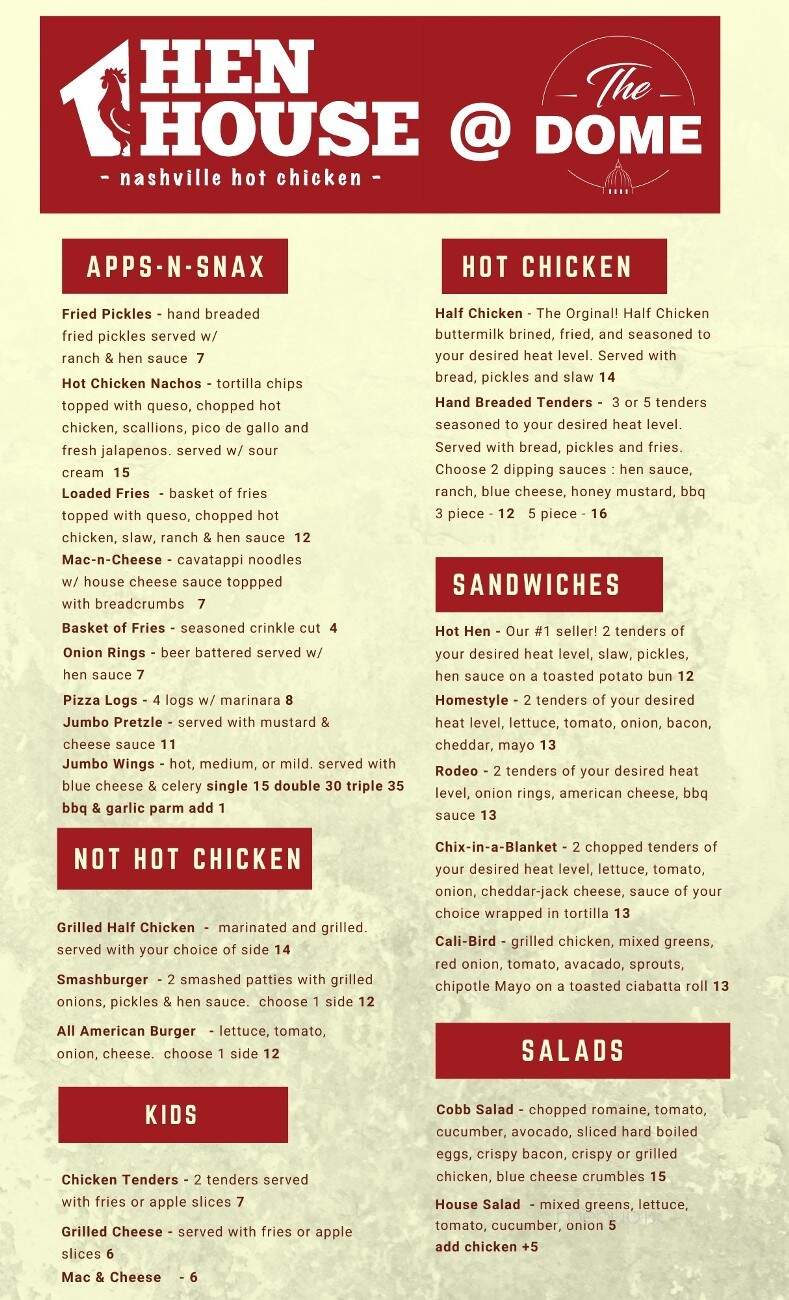 Hen House Nashville Hot Chicken - Tonawanda, NY menu_pic