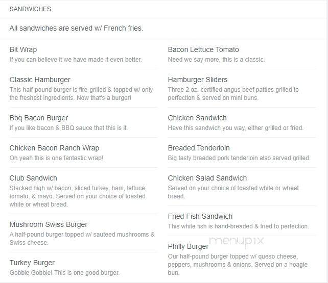 Boatyard Restaurant - French Lick, IN menu_pic