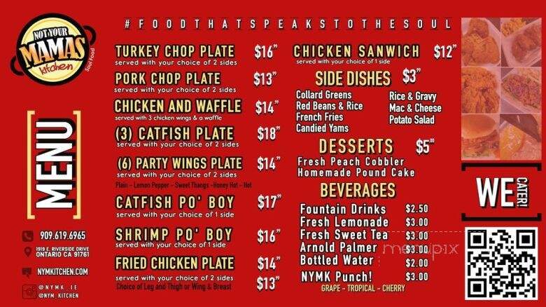 Not Your Mamas Kitchen - Ontario, CA menu_pic