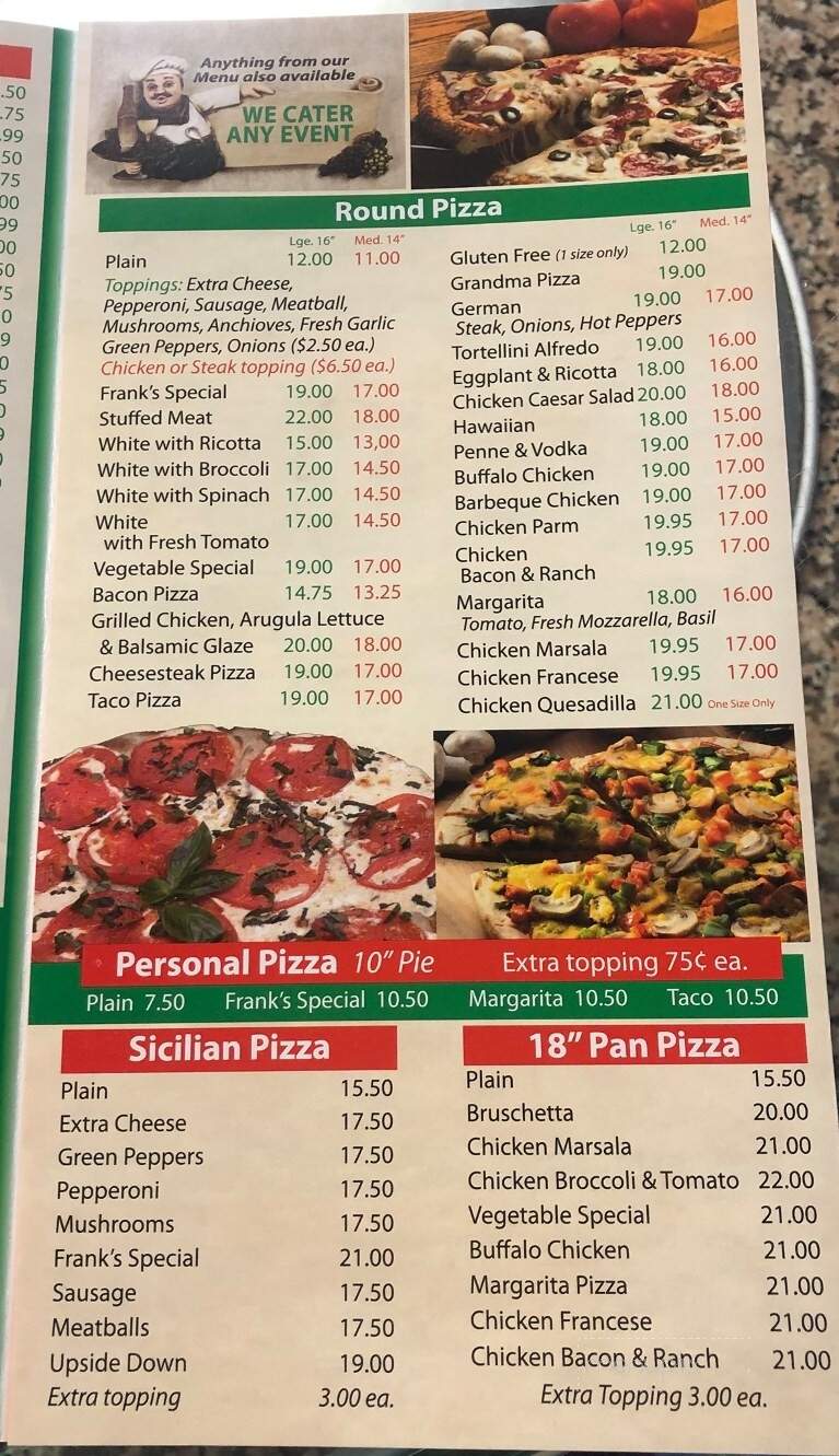 Frank's Pizza & Italian Restaurant - Bartonsville, PA