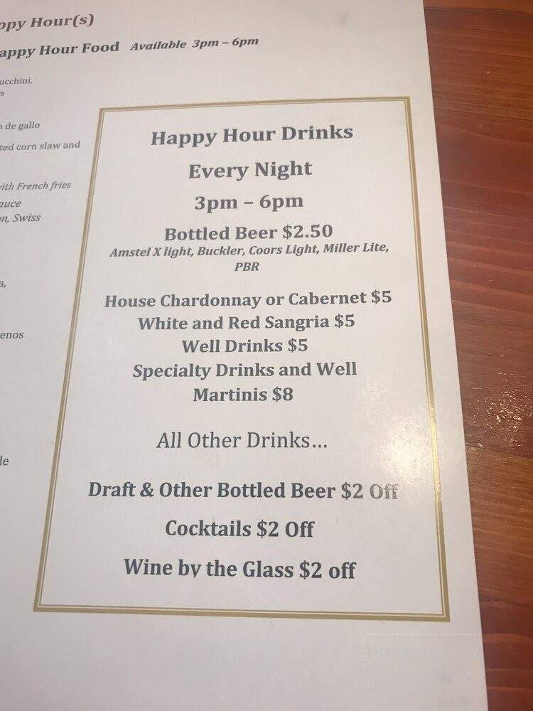 Venues Cafe - Carefree, AZ menu_pic