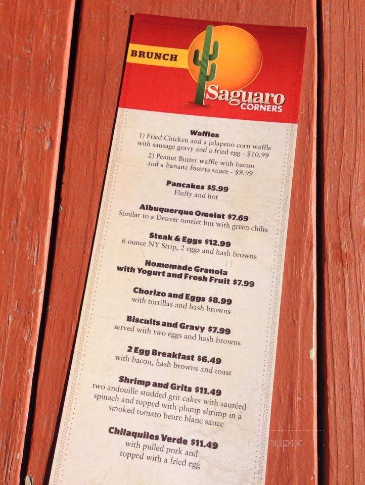 Saguaro Corners Restaurant - Tucson, AZ menu_pic