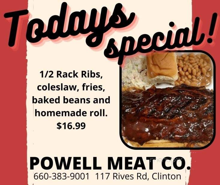 Powell Meat - Clinton, MO menu_pic