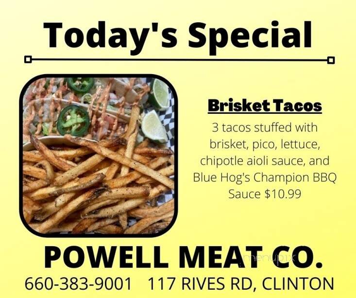 Powell Meat - Clinton, MO menu_pic