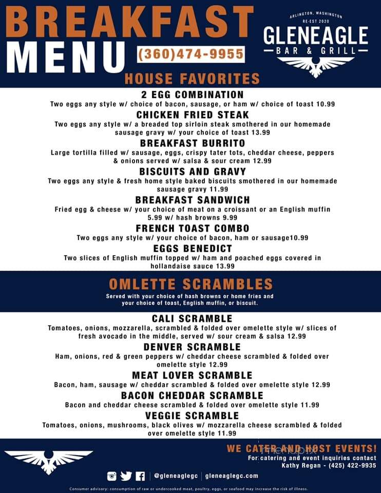 Gleneagle Family Restaurant - Arlington, WA menu_pic