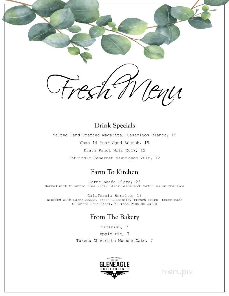 Gleneagle Family Restaurant - Arlington, WA menu_pic