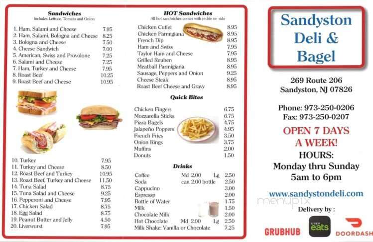 Sandyston Deli & Bagel - Sandyston, NJ menu_pic