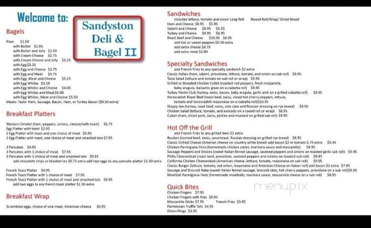 Sandyston Deli & Bagel - Sandyston, NJ menu_pic
