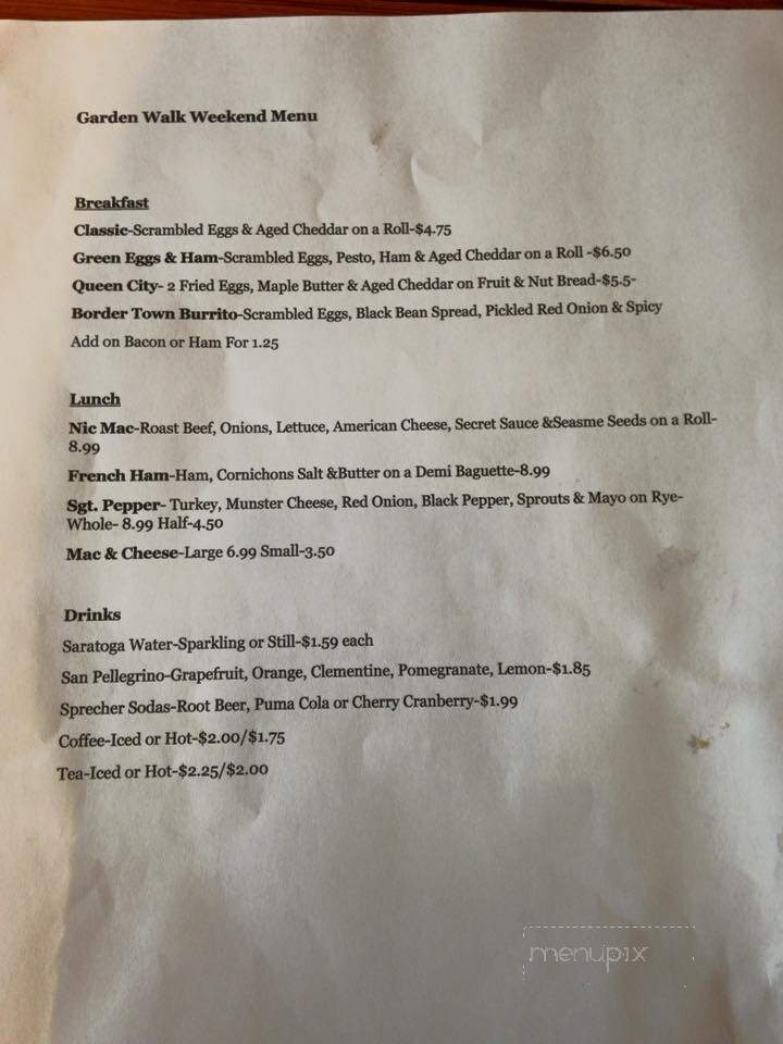 Elm Street Bakery and Cafe - East Aurora, NY menu_pic