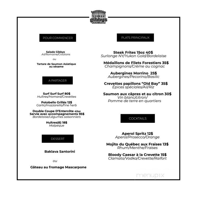 Gibby's Restaurant - Montreal, QC menu_pic