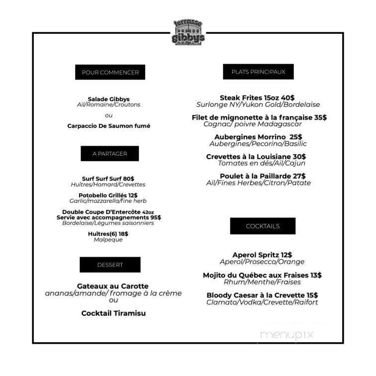 Gibby's Restaurant - Montreal, QC menu_pic